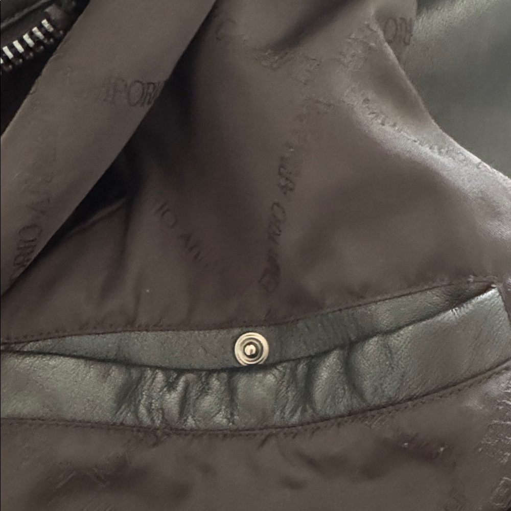Emporio Armani Midnight Black Leather Jacket - Picture 7 of 7